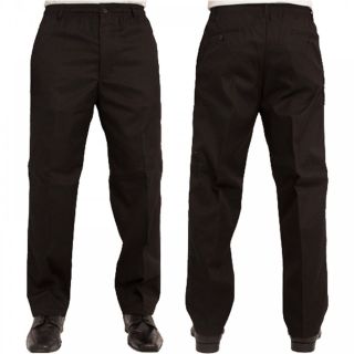 Mens Carabou New Elasticated Waist Work Casual Plain Rugby Trousers Black