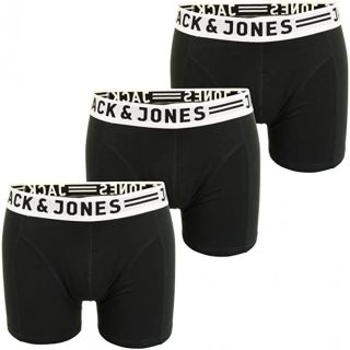 Jack & Jones Mens 3 Pack Designer Sense King Size Boxer Trunks Shorts Black