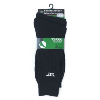 Duke D555 Mens Big King Size 2 Pack Comfort Socks Rich Cotton Plain Black