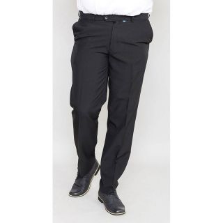 D555 Mens New Formal Flexi Waist Trousers Max In Black