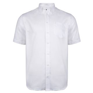 Farah Mens Short Sleeve Regular Fit Oxford Shirt 'The Drayton' White