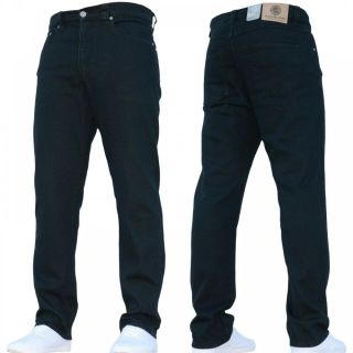 Mens Forge Jeans Heavy Duty Workwear Basic Straight Regular Fit Black Jeans