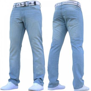Enzo Mens EZ 324 Designer Denim Lightwash Jeans Pants