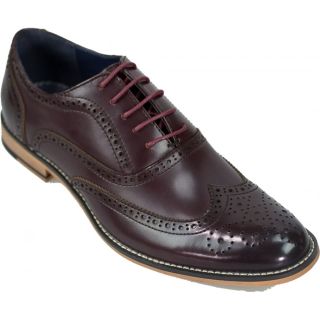 Cavani Oxford Real Leather Wine Gatesby Brogues Casual Designer Retro Shoes
