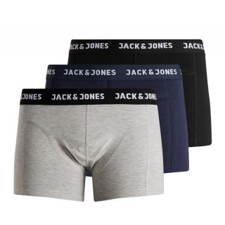 Jack & Jones Mens 3 Pack JACANTHONY Boxer Trunks Shorts Mixed