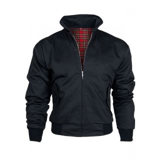 Threads Mens Harrington Vintage Jacket Coat Mod Tartan Check Black