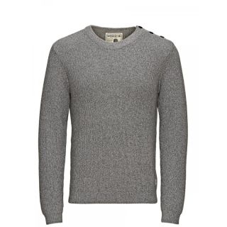 Jack & Jones Knitted Brody Crew Neck Jumper Light Grey