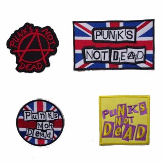 Warrior Set of 4 Classic Punks Not Dead Sewn Patches Badges