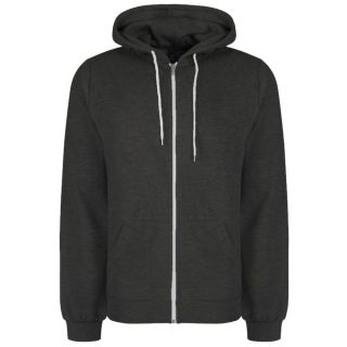 Soul Star Adults Berkeley Full Zip Through Hooded Sweatshirt Tops Dark Grey