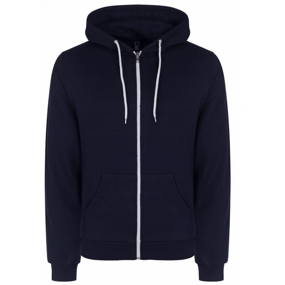 Soul Star Adults Berkeley Full Zip Through Hooded Sweatshirt Tops Navy
