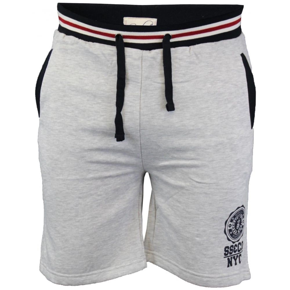 Soul Star Sienna Knee Length Fleece Lined Sweat Shorts Grey Marl