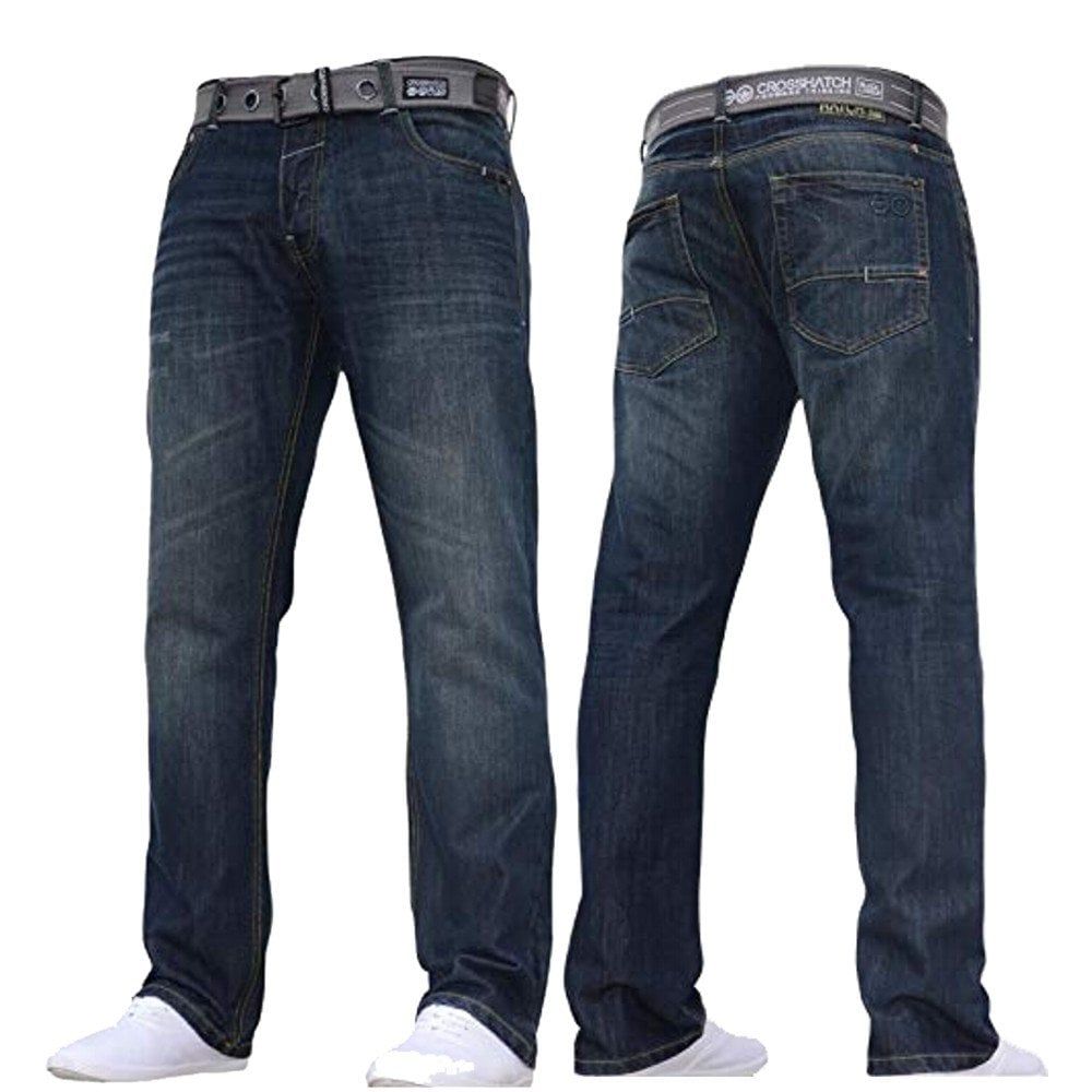 Crosshatch Mens Wak New Straignt Leg Jeans Dark Wash