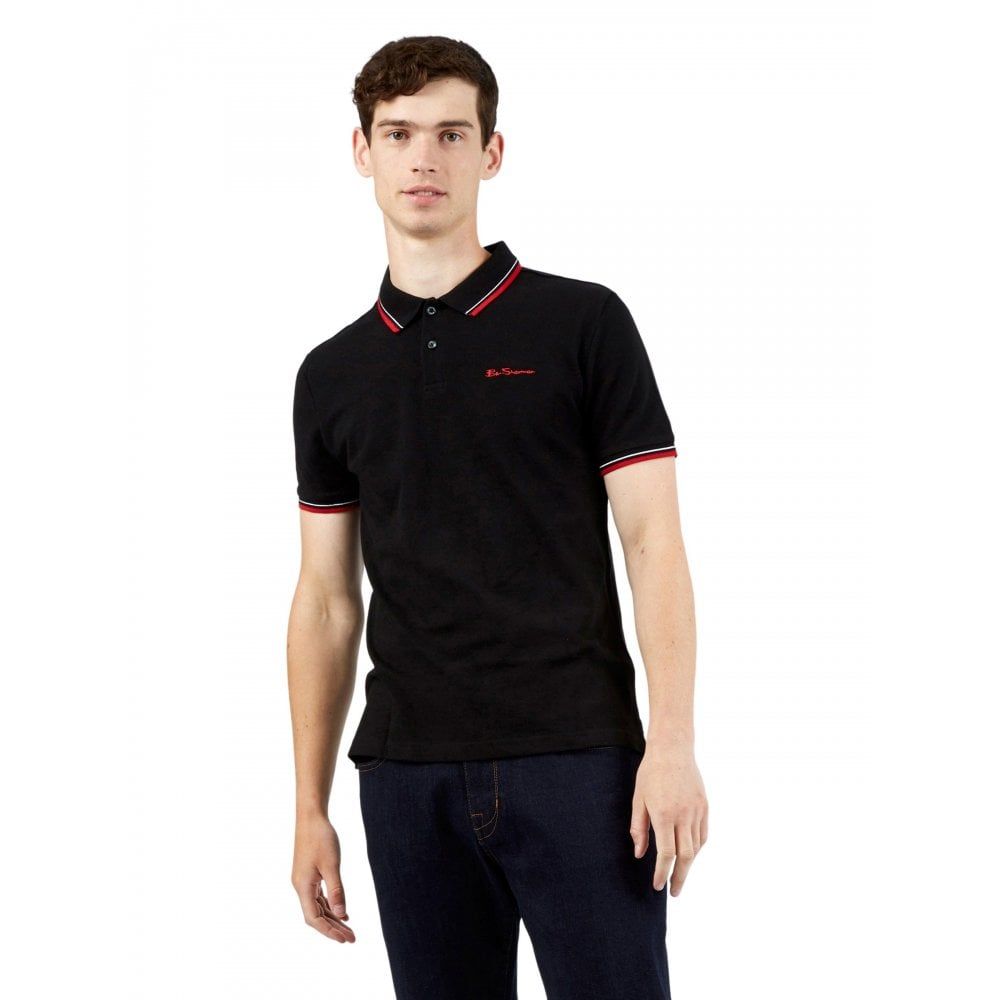 Ben Sherman Signature Pique Polo Shirt Black