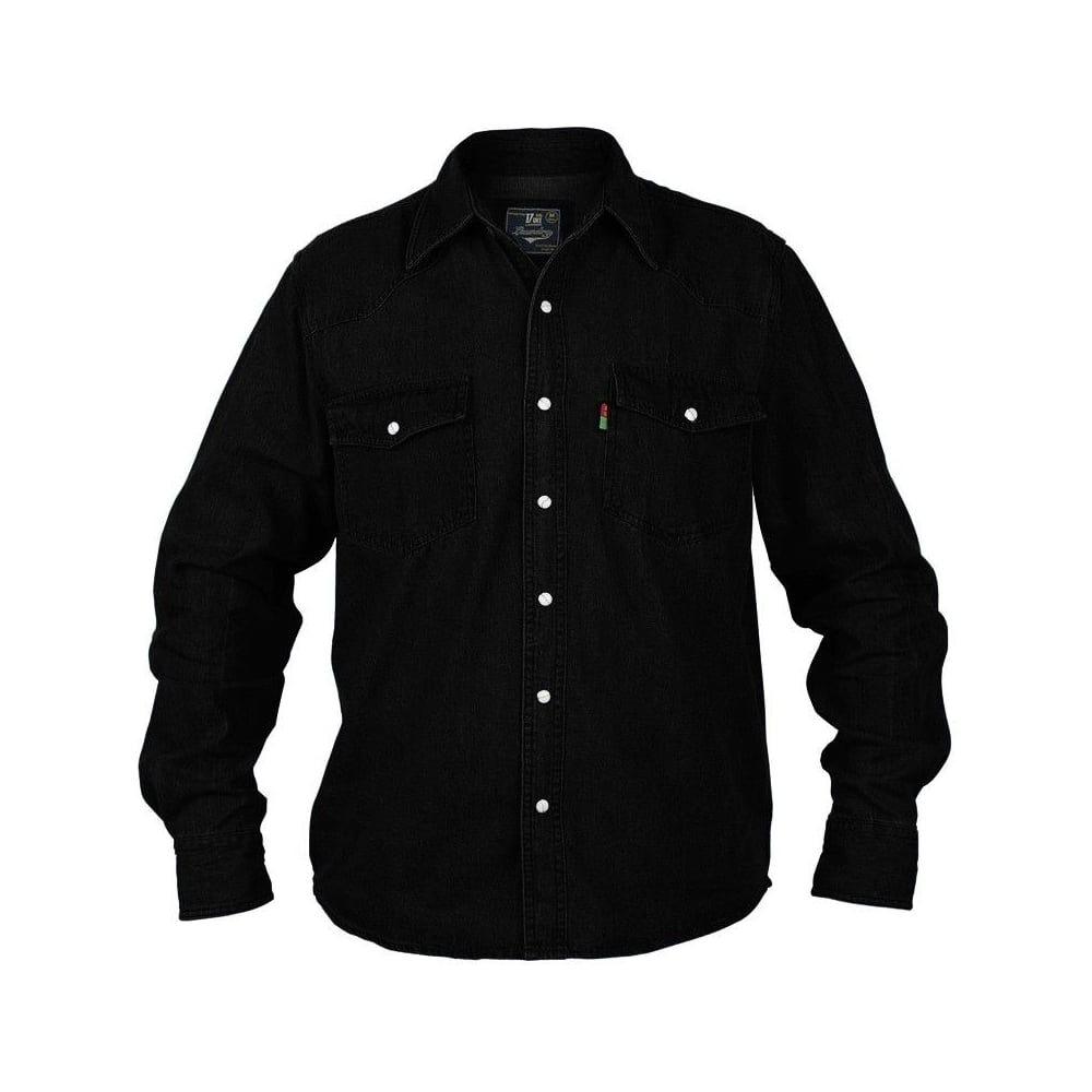 Duke Western Mens Authentic Denim Casual Shirt Black
