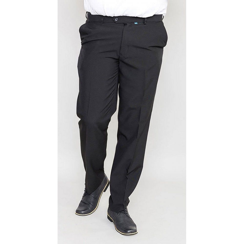 D555 Mens New Bruno Stretch Xtenda Waist Chinos Trousers Black