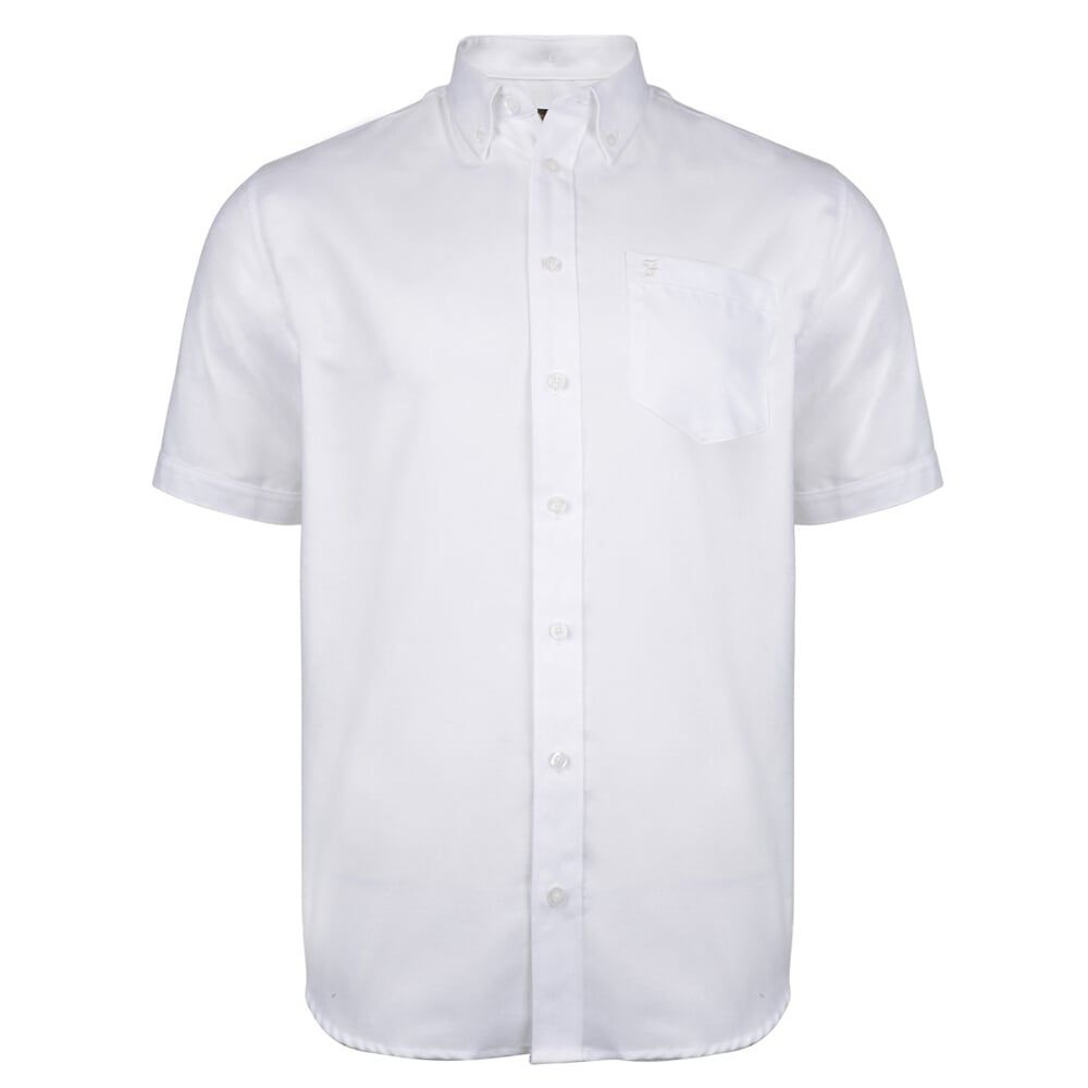 Farah Mens Short Sleeve Regular Fit Oxford Shirt 'The Drayton' White