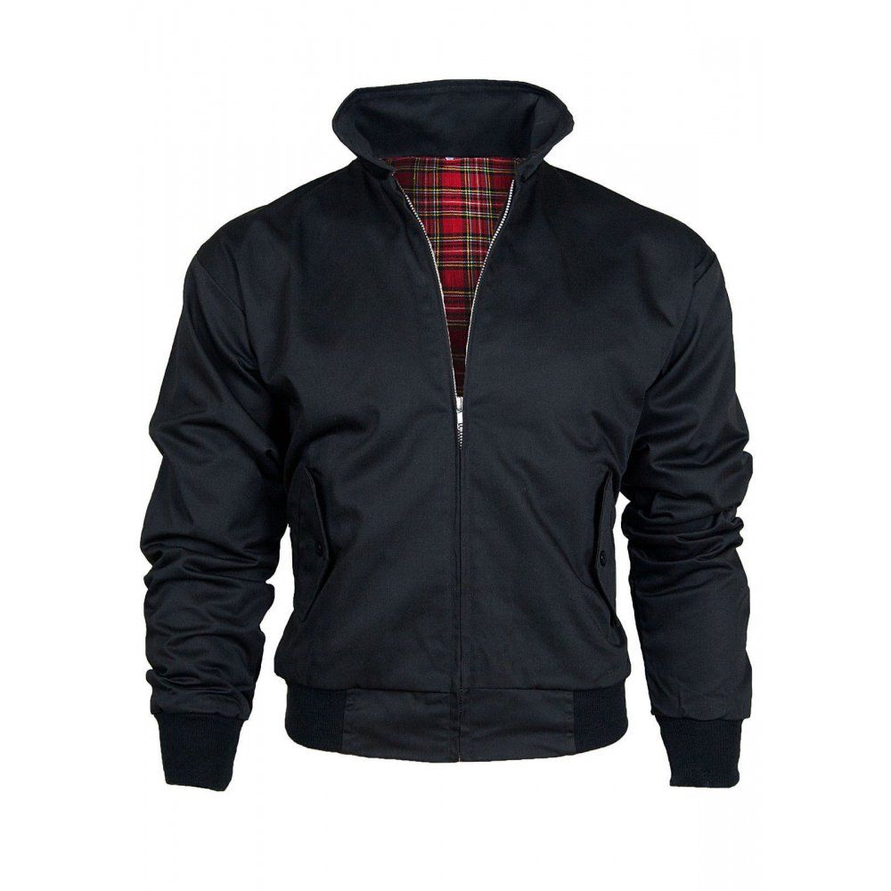 Threads Mens Harrington Vintage Jacket Coat Mod Tartan Check Black