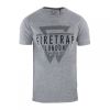 Firetrap Mens Morrin Cotton Crew Neck Short Sleeve Tee Grey Marl