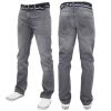 Enzo Mens EZ 324 Designer Denim Stonewashed Jeans Pants Grey