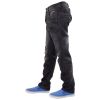 Crosshatch Mens Kractus Designer Twisted Leg Regular Fit Tapered Jeans Blackwash