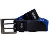 Crosshatch Mens Branded Bevel Canvas Designer Nylon Belt Surf Blue