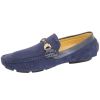 Mens Belide Moccasins Suede Look Shoes Driving Loafers Slip On Italian New Navy