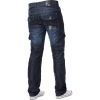 Mens Jeans Enzo New CARGO Combat Dark Washed Straight Leg Jeans