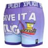 Xplicit Men's Funny Rude Tugger Geek Cartoon Novelty Boxer Shorts Trunks Purple Rain