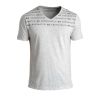 Crosshatch Casual Graphic V Neck T Shirt Coolridge Lt Grey Marl