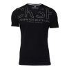 Crosshatch Casual Graphic V Neck T Shirt Harrison Black