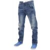 Crosshatch Mens Kractus Designer Twisted Leg Regular Fit Tapered Jeans Midwash