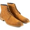 Cavani Mens Hurricane Lace Up Peaky Blinders Ankle Faux Leather Look Boots Tan