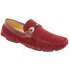 Mens Belide Moccasins Suede Look Shoes Driving Loafers Slip On Italian New Red