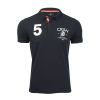 Crosshatch Aichi Mens Authentic Casual Designer Pique Polo Shirt Night Sky