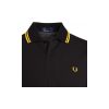 Fred Perry M1200 Twin Tipped Plain Polo Shirt Black
