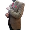 Cavani Mens New Designer Sergio Tweed Regular Fit Blazer Brown Check