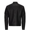 Jack and Jones Mens Designer Casual Tano Biker Jacket Black