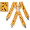 Brimarc Mens Heavy Duty Yellow Tape Measure Braces Trouser Belt Suspender 2" 50mm Wide 