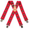 Brimarc Mens Heavy Duty Red Xmas Trees Braces Trouser Belt Suspender 2" 50mm Wide