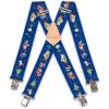 Brimarc Mens Heavy Duty Xmas Santa Blue Braces Trouser Belt Suspender 2" 50mm Wide