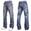 Enzo Mens A42 Designer Bootcut Flared Denim Lightwash Jeans