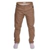 Crosshatch Mens Kractus Designer Twisted Leg Regular Fit Tapered Chinos Jeans Tan