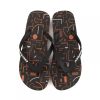 Mens Jack & Jones New Tech Print Rubber Branded Flip Flops Black