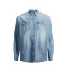 Jack & Jones Mens Kingsize Vintage New Sheridan Denim Shirt Blue