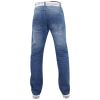 Enzo Mens EZ324 Designer Denim Stonewashed Jeans Pants Mid Stonewash