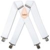 Brimarc Mens Heavy Duty White Braces Trouser Belt Suspender 2" 50mm Wide 