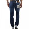 Jack & Jones Mens Clark Original Straight Leg Fit Jeans Mid Stone Used Look