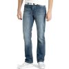 Mens Crosshatch New Princed Straignt Leg Jeans Mid Stonewash
