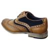 Cavani Ethan Real Leather Tan Navy Gatesby Brogues Casual Designer Retro Shoes