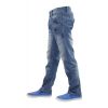 Crosshatch Mens Kractus Designer Twisted Leg Regular Fit Tapered Jeans Midwash